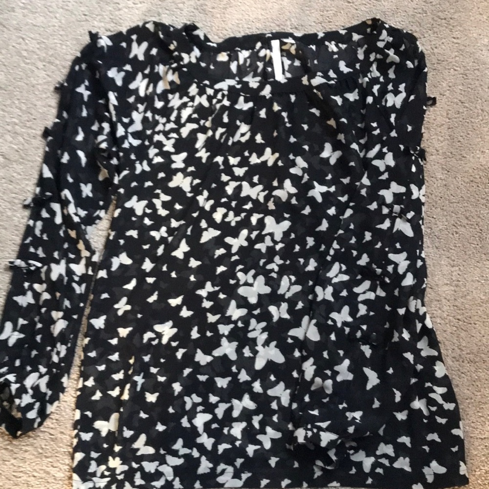 Sheer butterfly patterned top